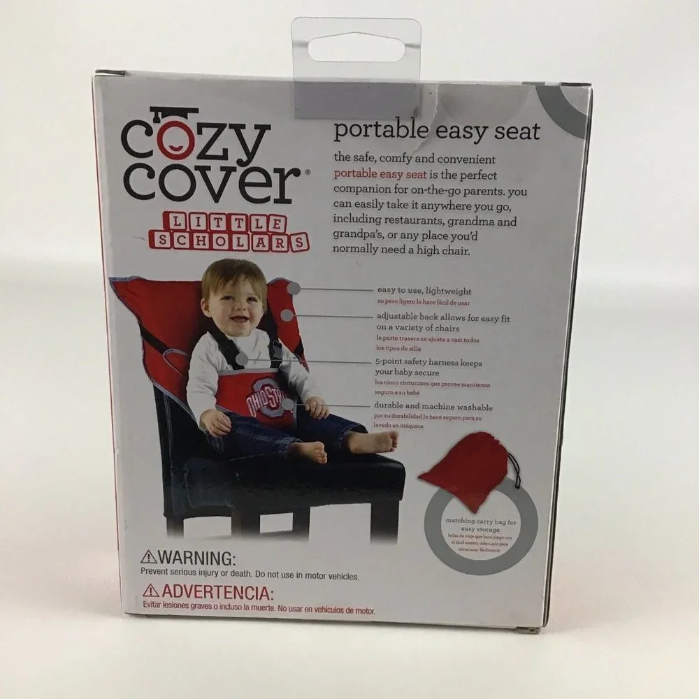 Ohio State Buckeyes Cozy Covers Portable Easy Seat Little Scholars Carry Bag New - Picture 3 of 6
